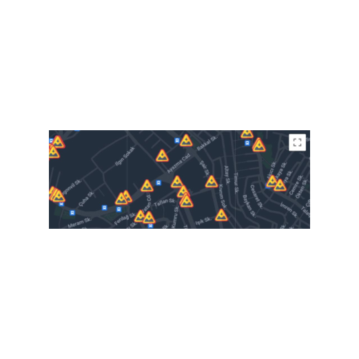 Map of the detected defects by Infrastructure Management Platform.